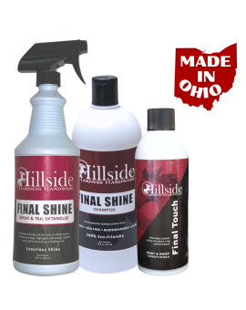 Final Shine Horse Grooming Set Natural Equine Shampoo Detangler Coat Shine Spray Trio