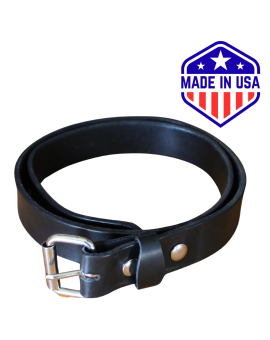 Heavy Duty Black Leather Belt Holster Belt Amish Handmade 1.5
