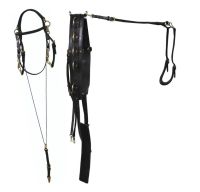 Heavy Duty Leather Bitting Rig With Headsetter Headstall